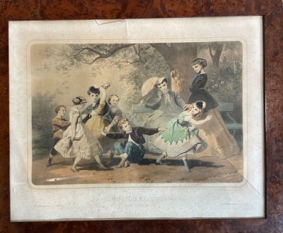 Lot of framed pieces, engravings, pastels...