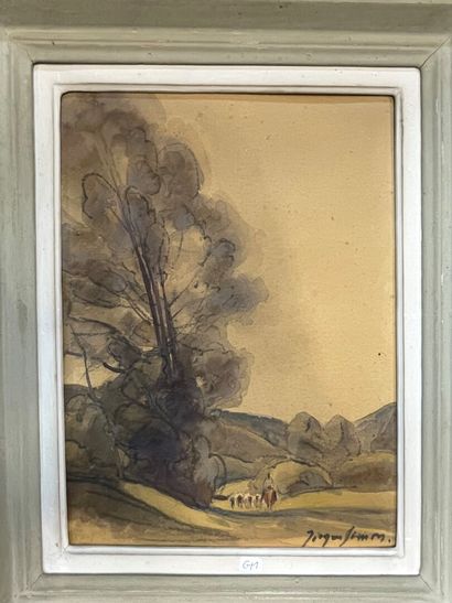 Lot of small paintings: landscapes, seascapes,...