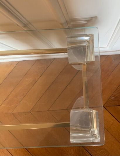 Plexiglas console with four sheathed legs,...