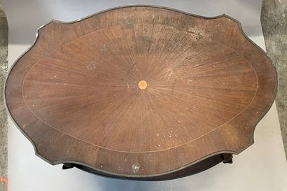 Oval flying table with two veneer tops, the...