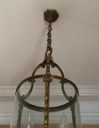 Brass cylindrical lantern.

Louis XVI style.

Approximately...