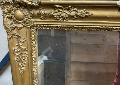 Two wood and gilded stucco mantel mirrors...