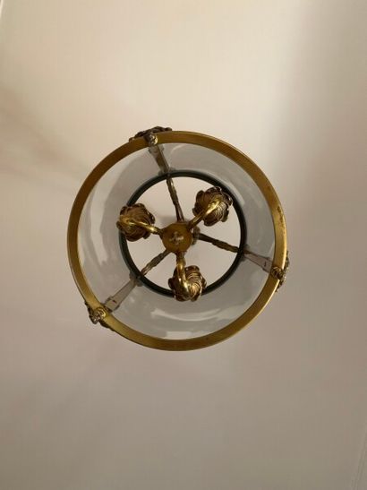 Brass cylindrical lantern.

Louis XVI style.

Approximately...