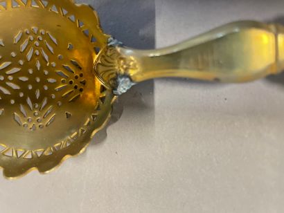 Cutting board and salad servers with chased...