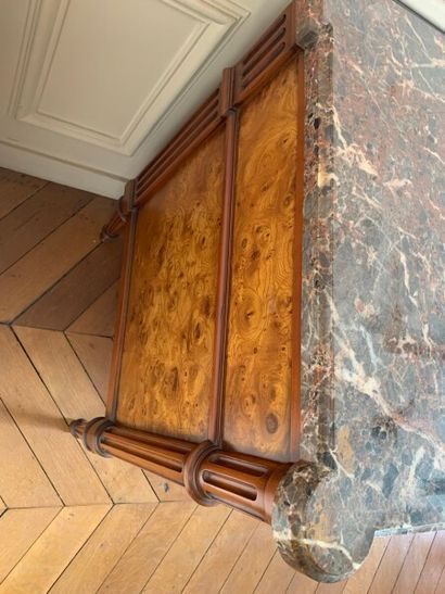 A burl veneer chest of drawers opening with...