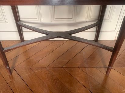Mahogany writing table with one shelf and...