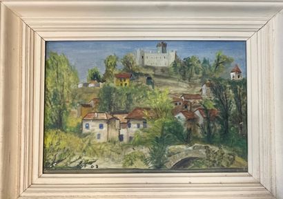Lot of small paintings: landscapes, seascapes,...