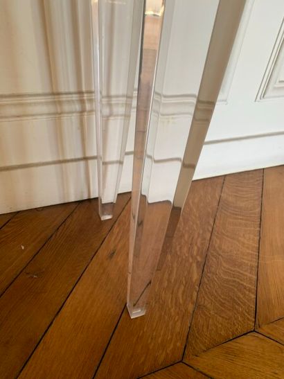 Plexiglas console with four sheathed legs,...