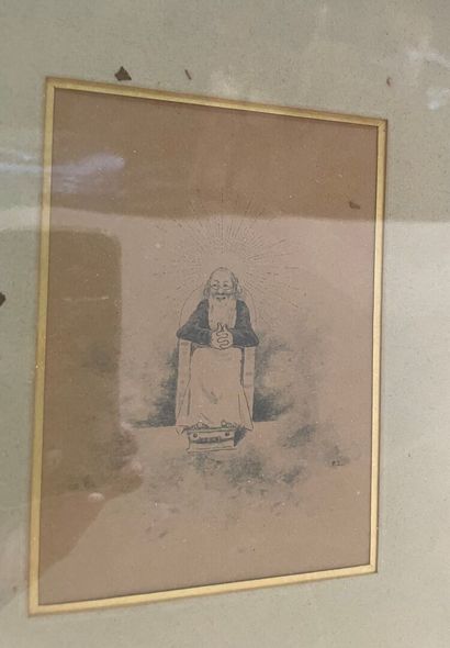 Lot de pièces encadrées : tableau, gravures,...