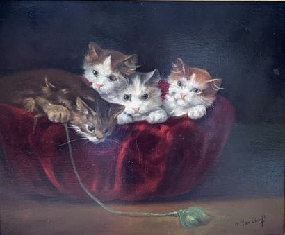 T. VAN CLEEF (XXème siècle)

Panier de chatons...