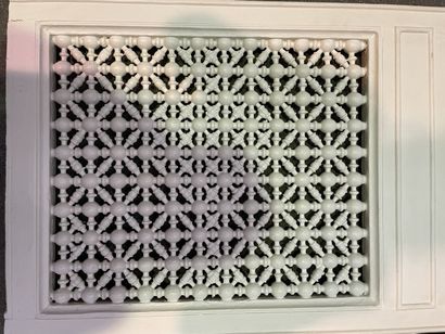 Rectangular moucharabieh panel in white lacquered...