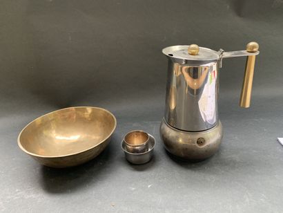 Lot de métal argenté et cuivre.