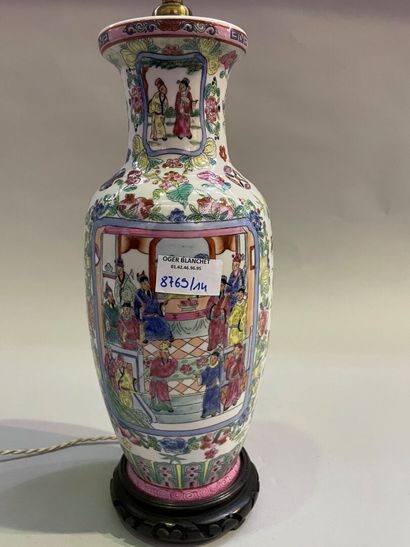 Three Chinese porcelain vases decorated with...