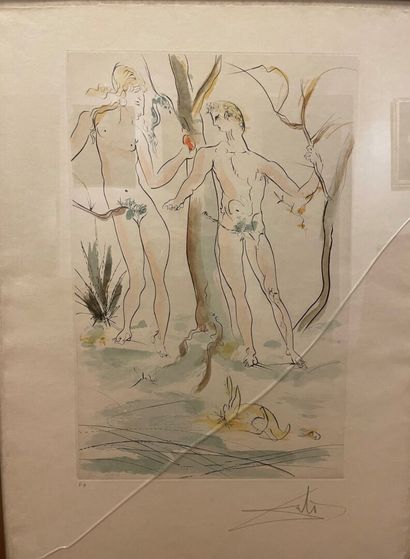 Salvador DALI (1904-1989) 
Adam et Eve 
Eau-forte...