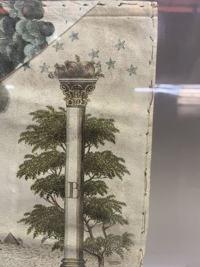 Pocket of apron of free mason in printed...