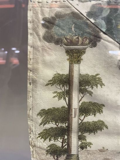 Pocket of apron of free mason in printed...