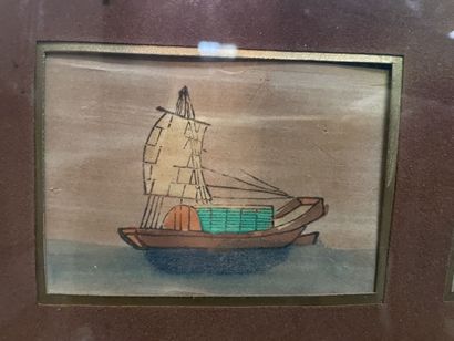 Set of twelve Chinese gouache paintings on...