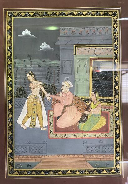 Lot of Persian miniatures and manuscript...