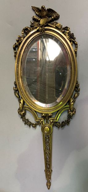 Lot de bibelots, gravures, miroir en bronze,...