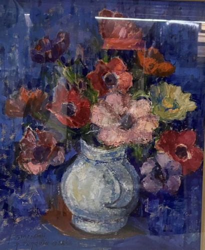 Lot de tableaux, aquarelle, lithographie...