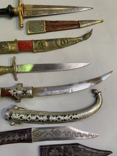 Set of four daggers, Middle East in wood,...