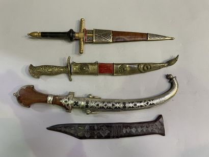 Set of four daggers, Middle East in wood,...