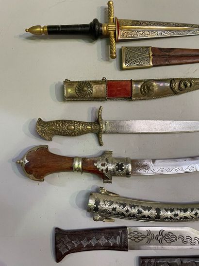 Set of four daggers, Middle East in wood,...