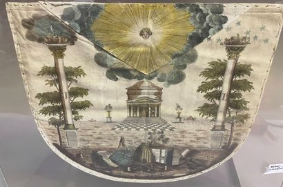 Pocket of apron of free mason in printed...