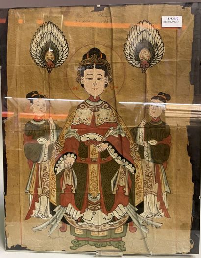 Set of twelve Chinese gouache paintings on...