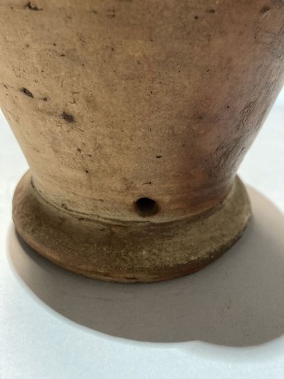 Pied de lampe en grès émaillé, pyrite tournée....
