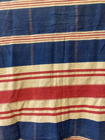 Document d'une toile rayée tricolore, période...