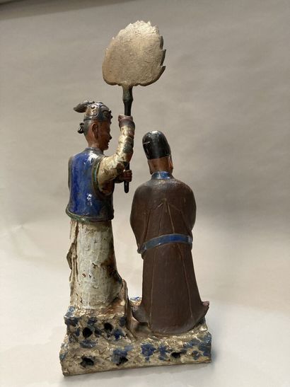 SHIWAN - XIXème siècle 
Paire d'éléments...