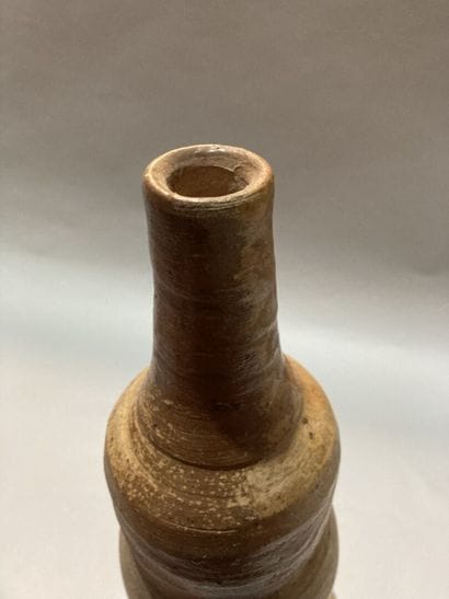 Pied de lampe en grès émaillé, pyrite tournée....