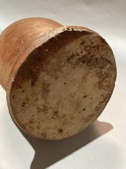 Pied de lampe en grès émaillé, pyrite tournée....