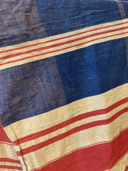 Document d'une toile rayée tricolore, période...