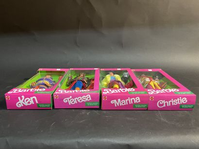 Four Mattel Barbie dolls from the United...