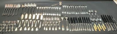 Part of a silver-plated menagere model uniplat,...