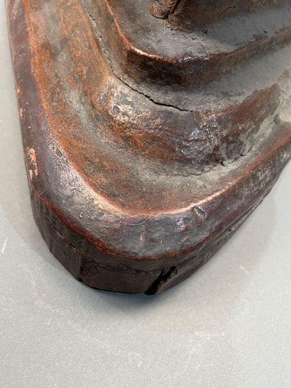 Seated Buddha in carved and gilded wood,...