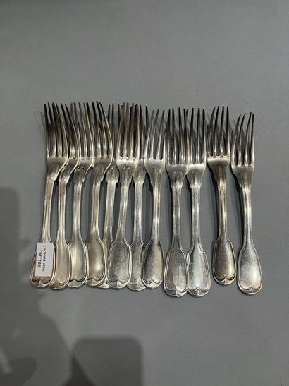 Lot of forks, model with nets out of silver...