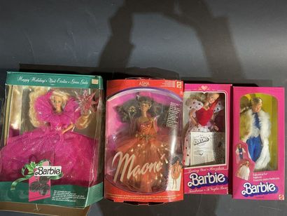 Set of five Mattel Barbie dolls including...