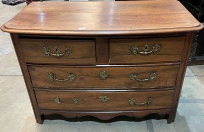 Walnut chest of drawers opening to four drawers...