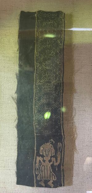 Three fragments of fabric representing animals...