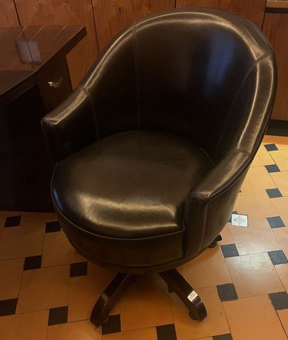 Lot of furniture including a half-moon desk,...