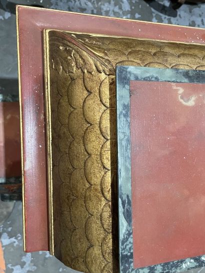 Wooden cabinet painted in imitation of cherry...