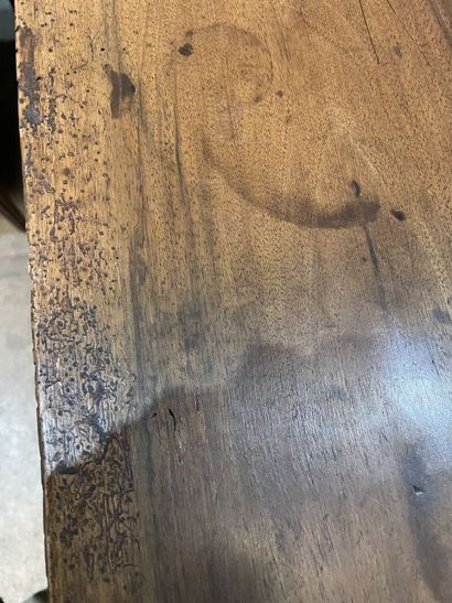 Walnut chest of drawers opening to four drawers...