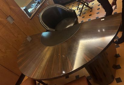 Lot of furniture including a half-moon desk,...