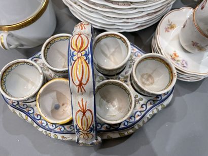 Part of a porcelain dinner service with gilded...
