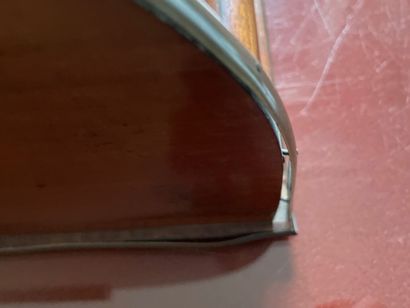 Wooden mail box closed by a cylinder with...