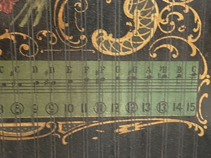 Painted wood lyre harp of English make
In...