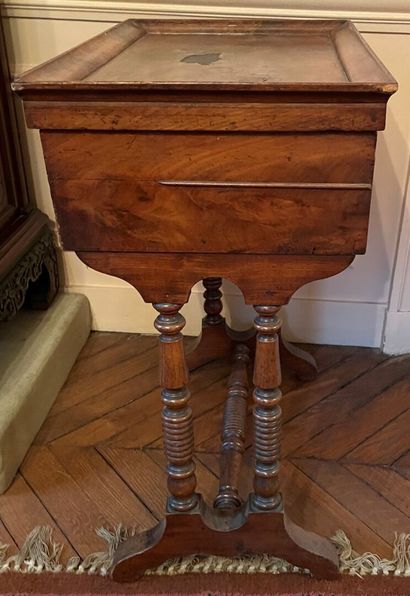 Two working tables opening to a drawer and...